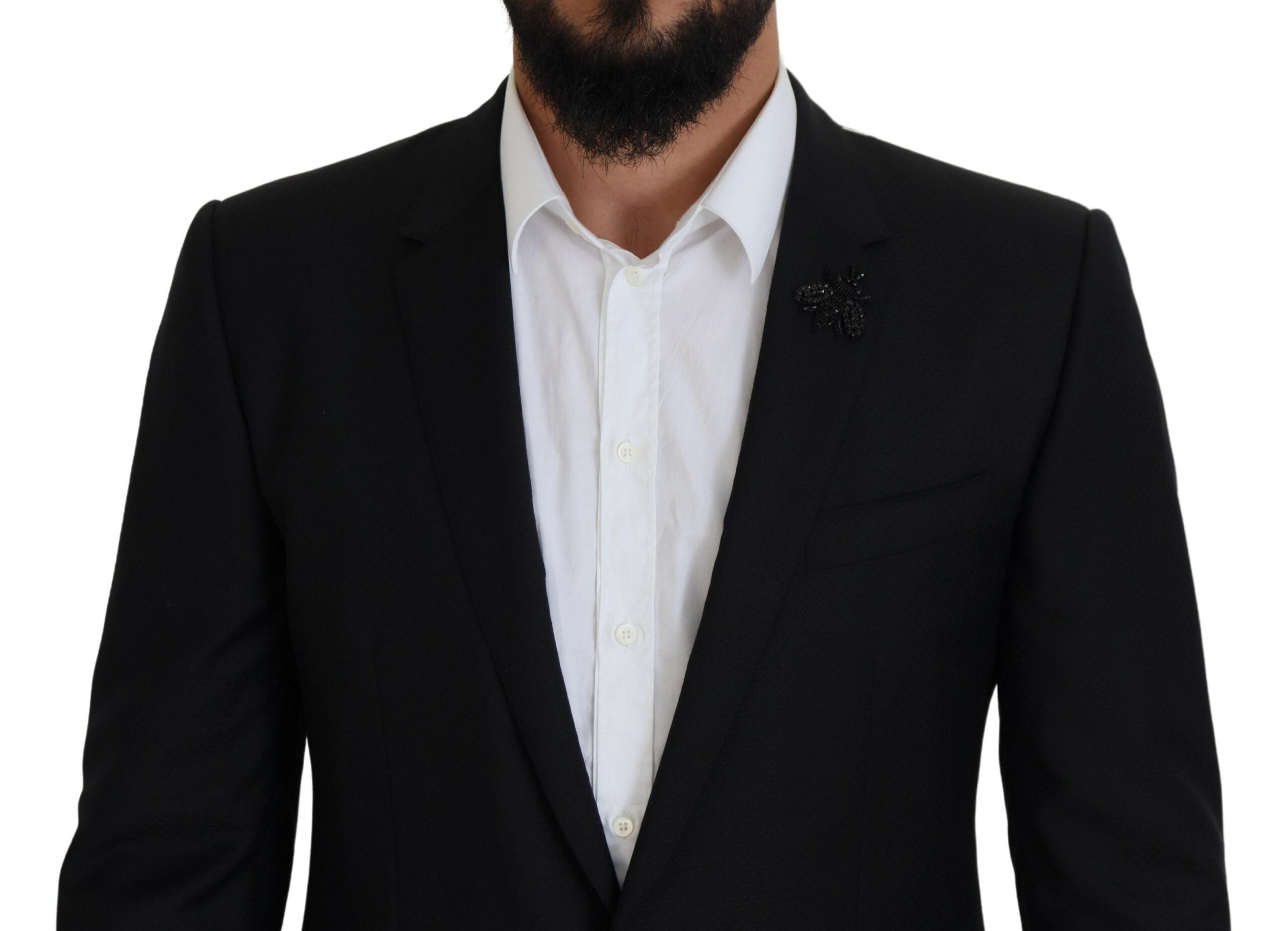 Dolce &amp; Gabbana – Eleganter schwarzer zweiteiliger Martini-Anzug aus Wolle