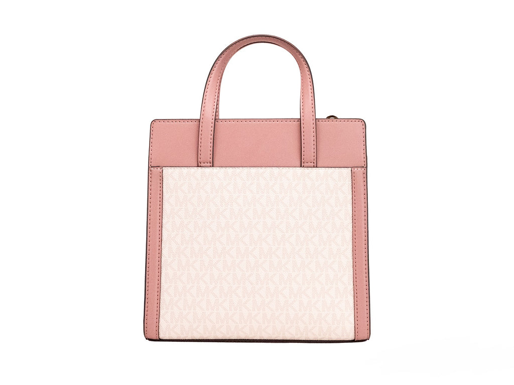 Michael Kors Cece Kleine rosa PVC Nord-Süd-Klappe Tote Umhängetasche Geldbörse
