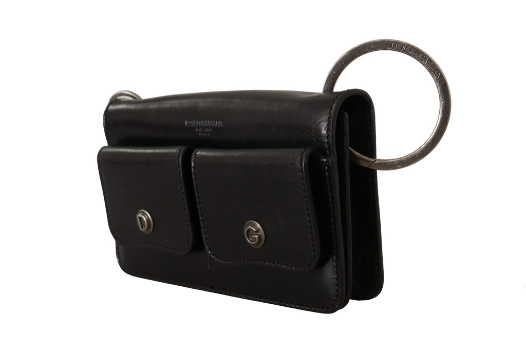 Dolce &amp; Gabbana – Elegante Mini-Geldbörse aus Leder in zeitlosem Schwarz