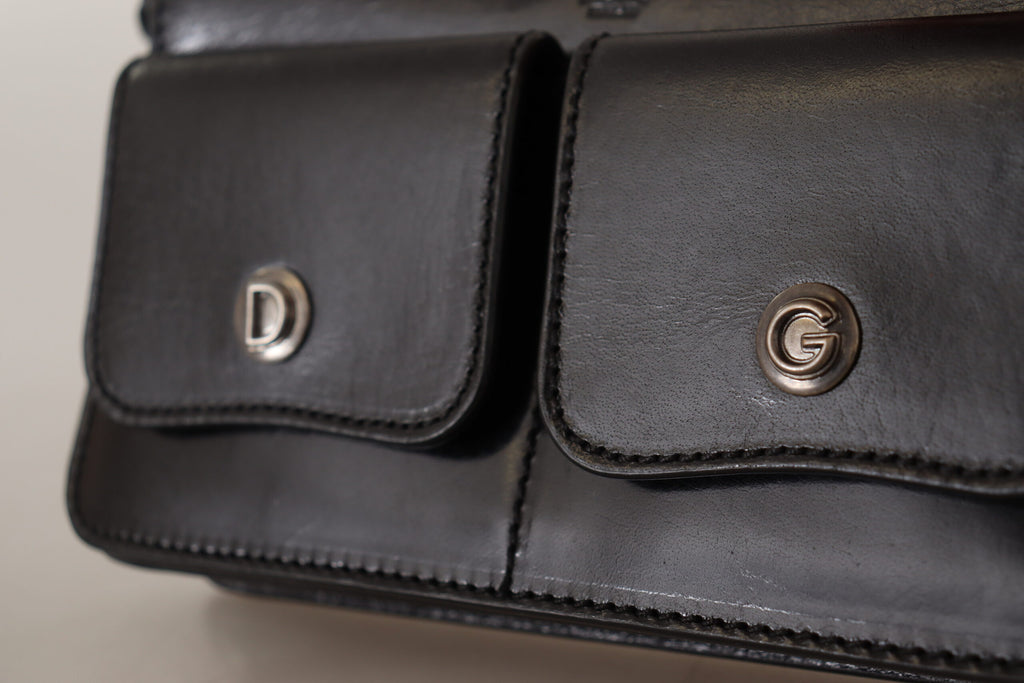 Dolce &amp; Gabbana – Elegante Mini-Geldbörse aus Leder in zeitlosem Schwarz