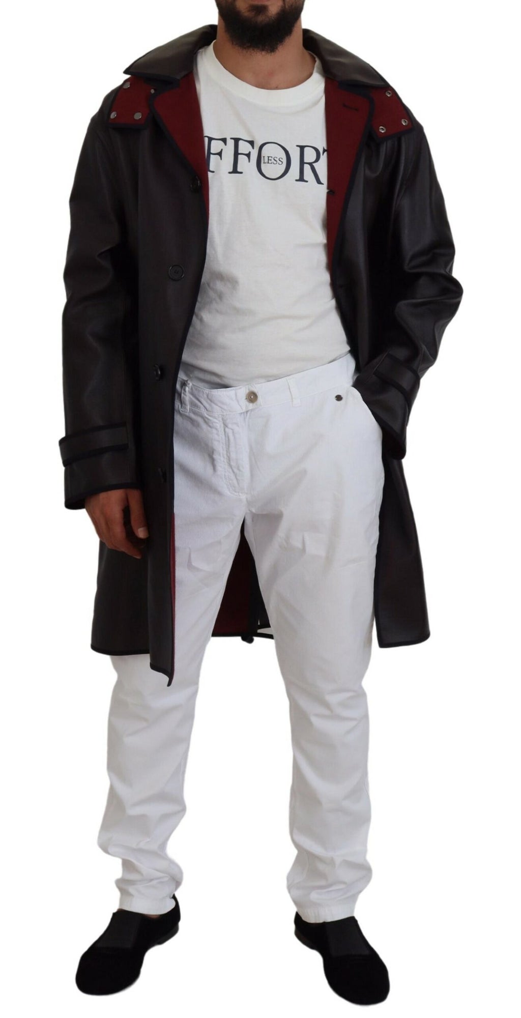 Dolce &amp; Gabbana Eleganter Parka mit Kapuze in Schwarz und Bordeaux