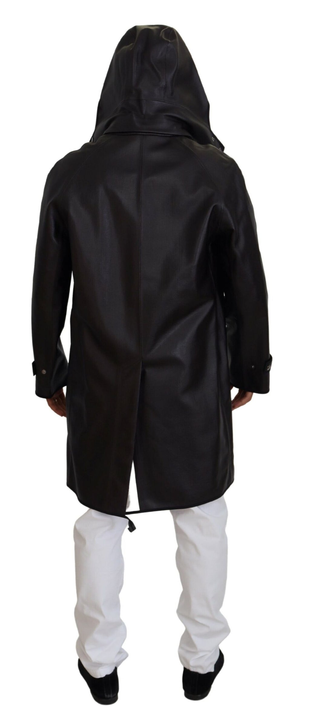 Dolce &amp; Gabbana Eleganter Parka mit Kapuze in Schwarz und Bordeaux