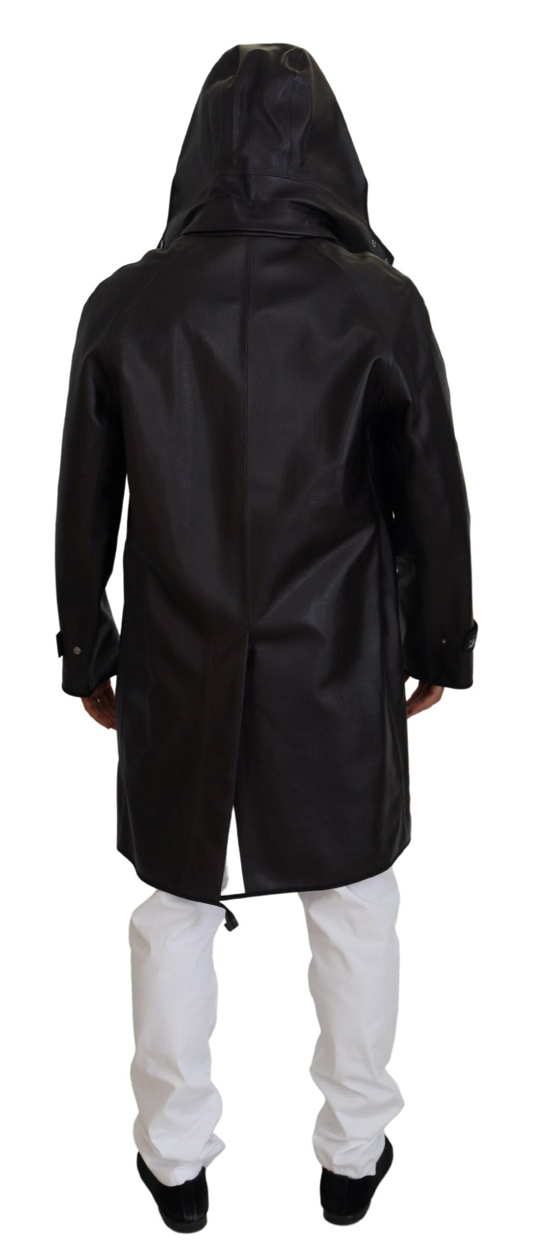 Dolce &amp; Gabbana Eleganter Parka mit Kapuze in Schwarz und Bordeaux