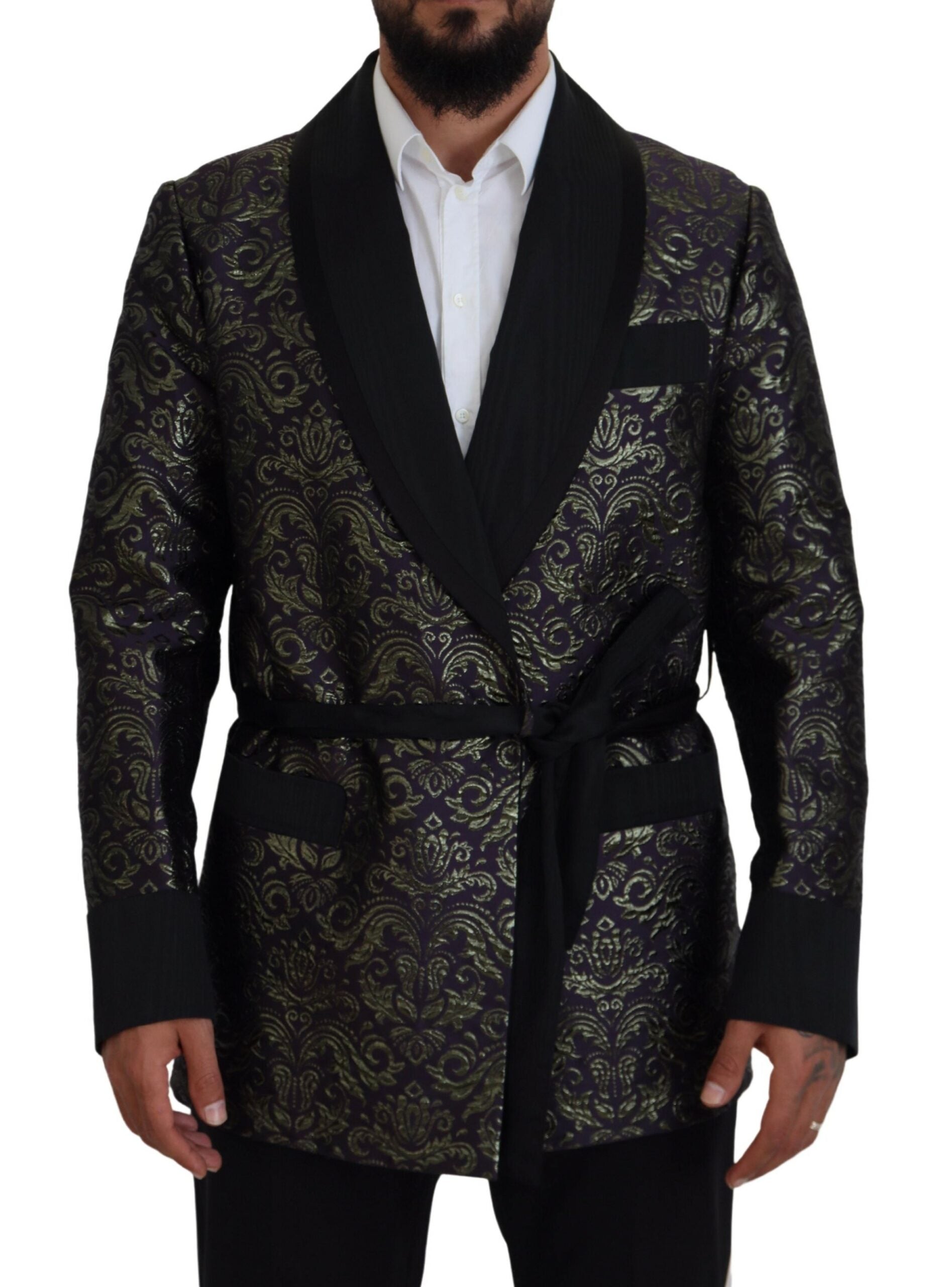 Dolce &amp; Gabbana – Goldene Jacquard-Robenjacke