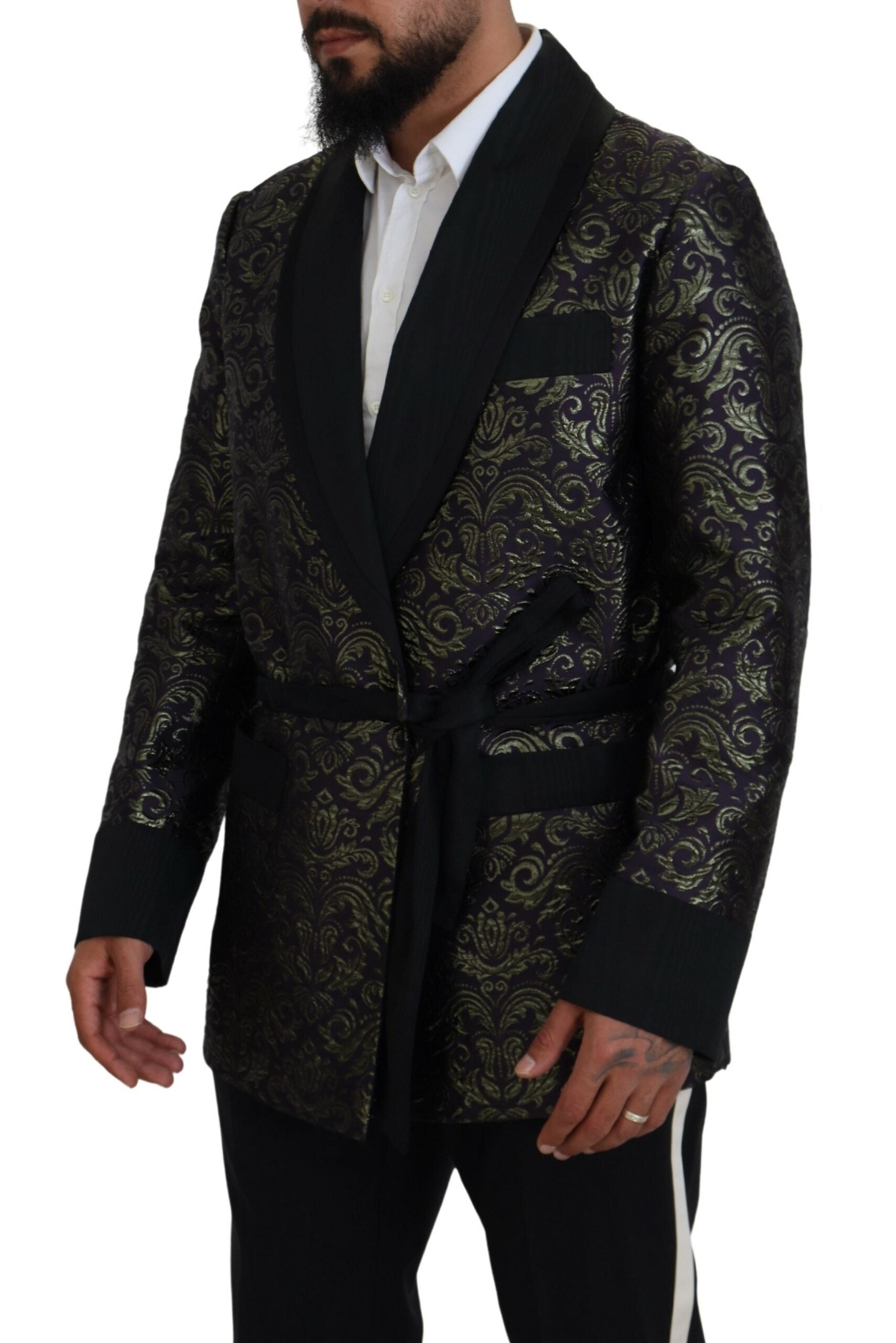 Dolce &amp; Gabbana – Goldene Jacquard-Robenjacke
