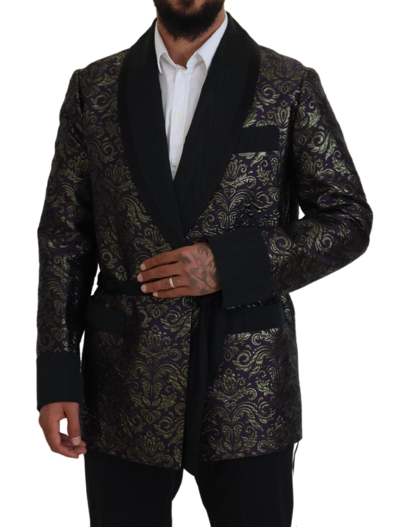 Dolce &amp; Gabbana – Goldene Jacquard-Robenjacke