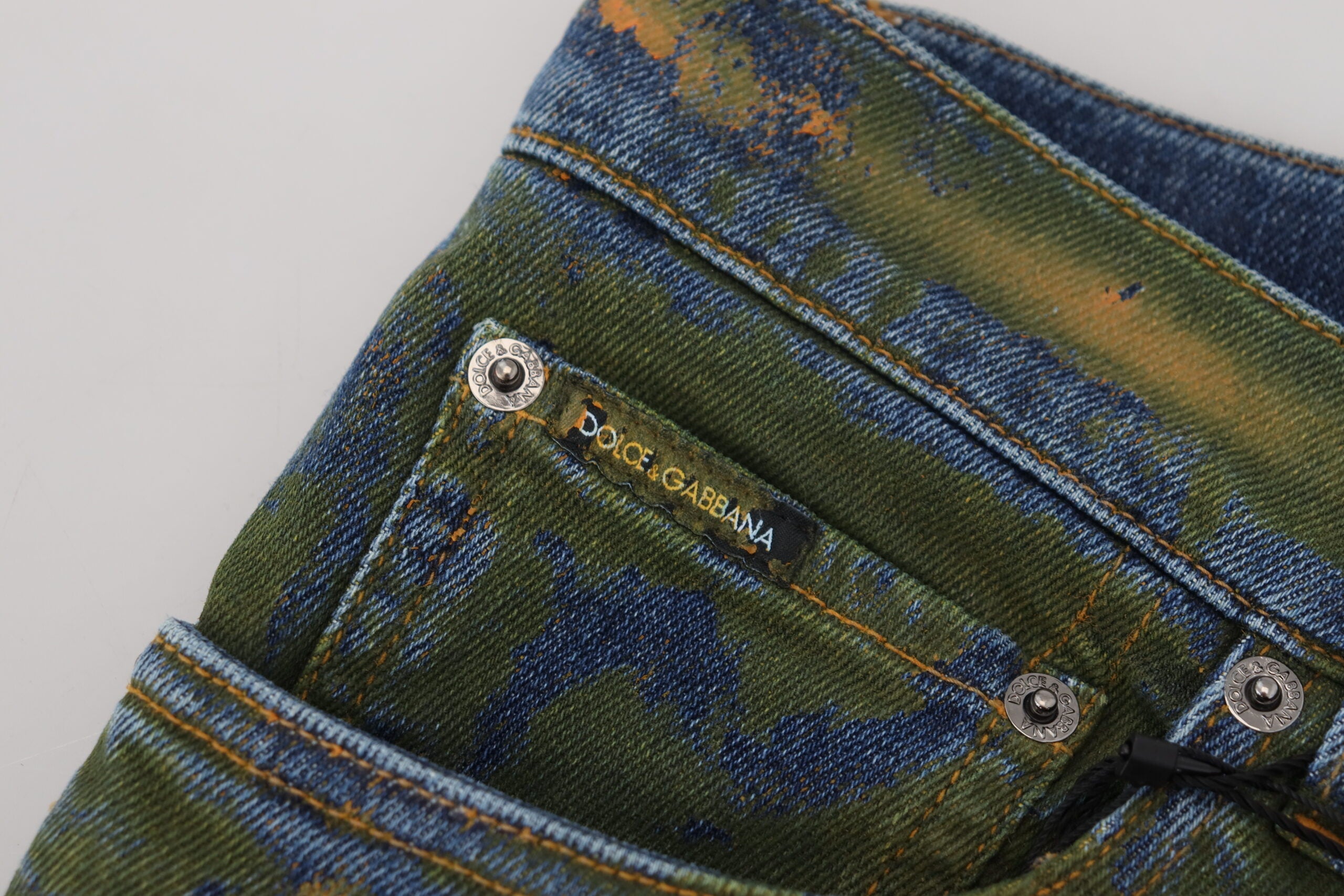 Dolce &amp; Gabbana Chic Slim-Fit-Jeans in grüner Waschung