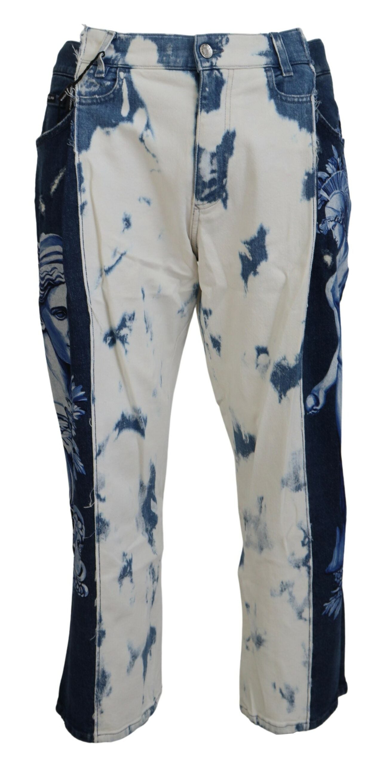 Dolce &amp; Gabbana Elegante Loose Fit Jeanshose mit einzigartigem Print