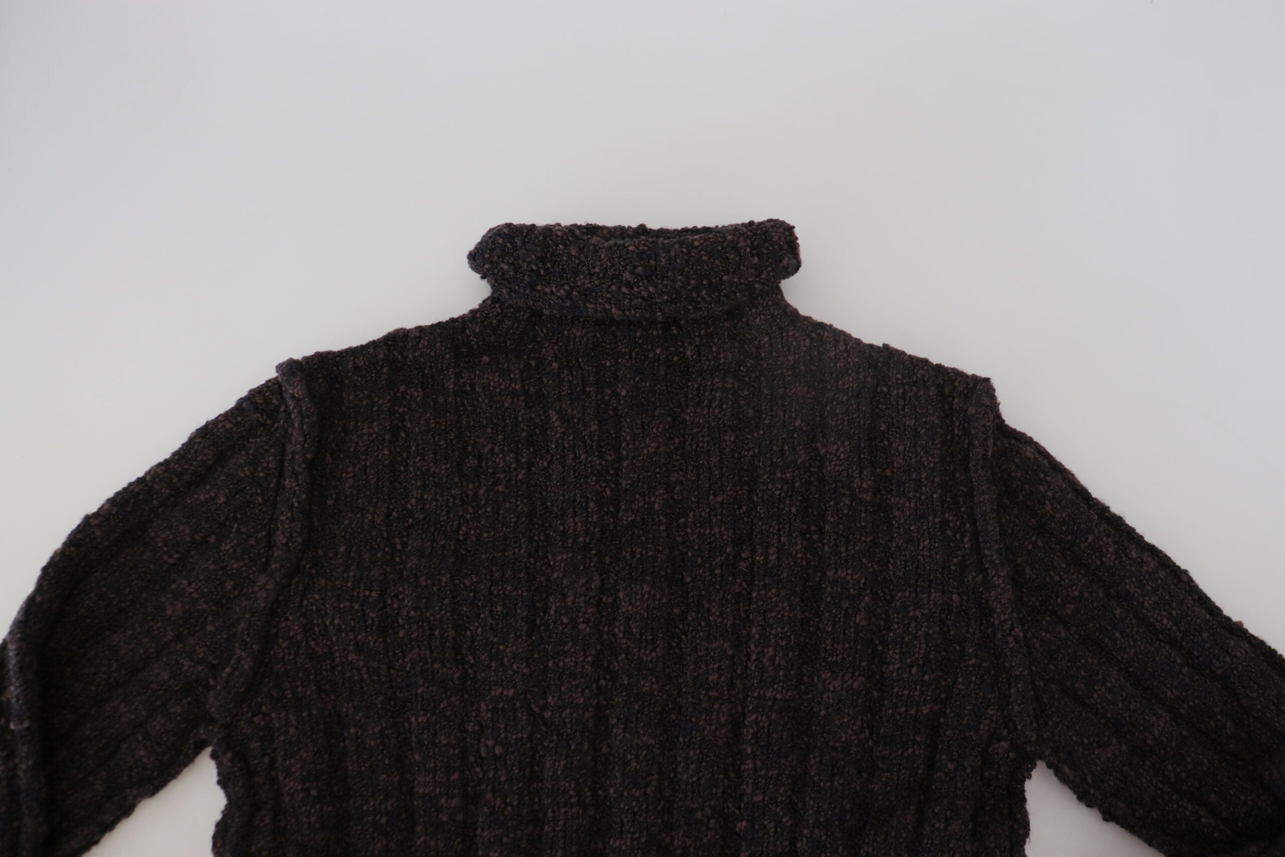 Dolce &amp; Gabbana – Brauner Rollkragenpullover aus Wollstrick