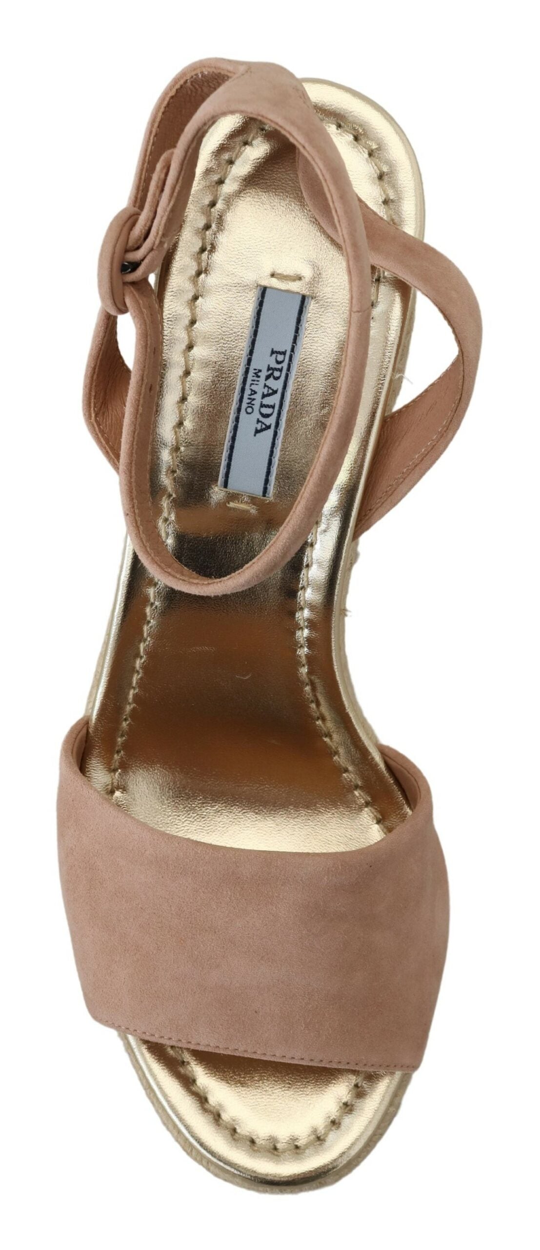 Prada – Elegante Keilsandaletten aus Wildleder mit Knöchelriemen