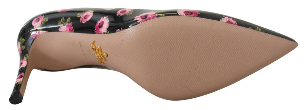 Prada Elegante Pumps aus Leder mit Blumenmuster