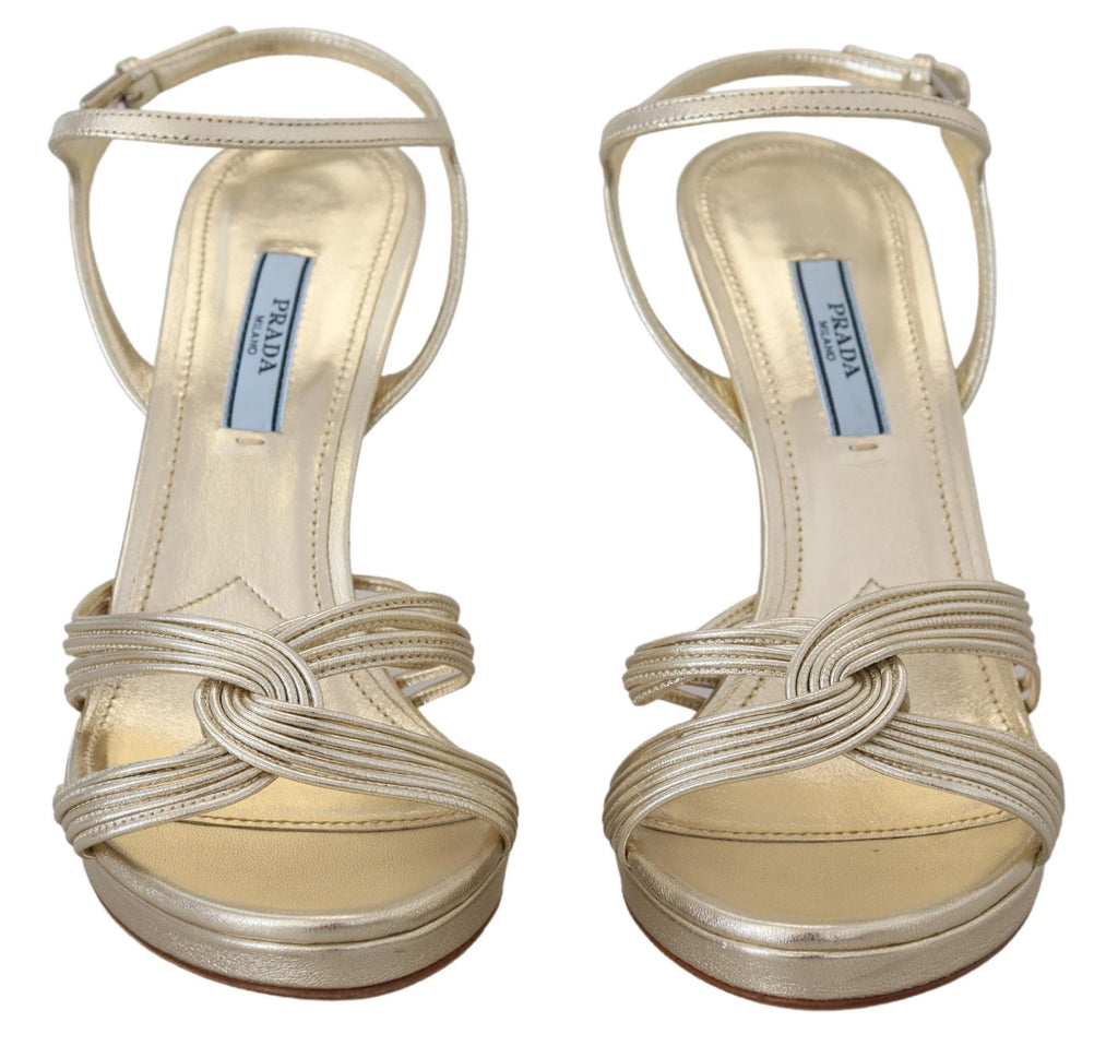Prada – Elegante Sandalen mit goldenem Stilettoabsatz