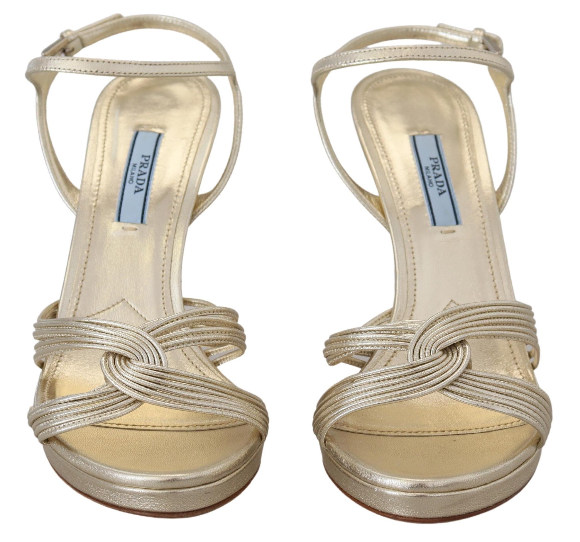 Prada – Elegante Sandalen mit goldenem Stilettoabsatz