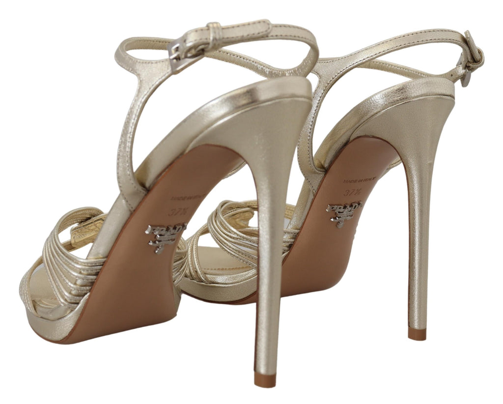 Prada – Elegante Sandalen mit goldenem Stilettoabsatz