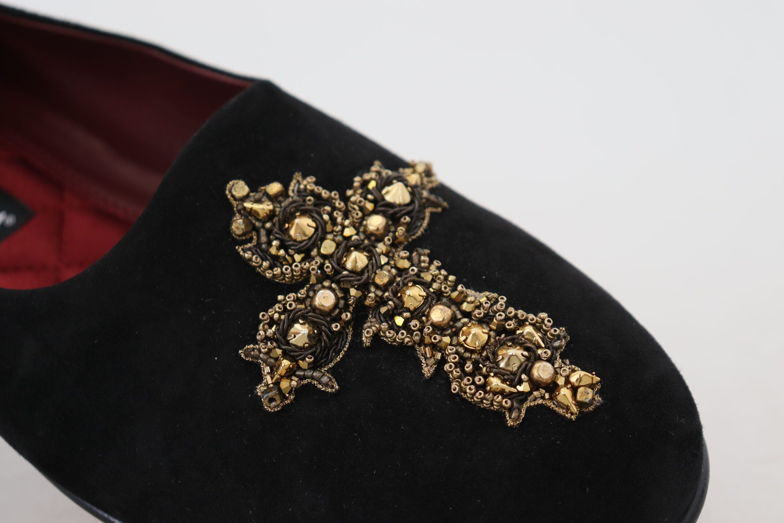 Dolce &amp; Gabbana – Loafer mit Kristall-Pailletten in Schwarz und Gold