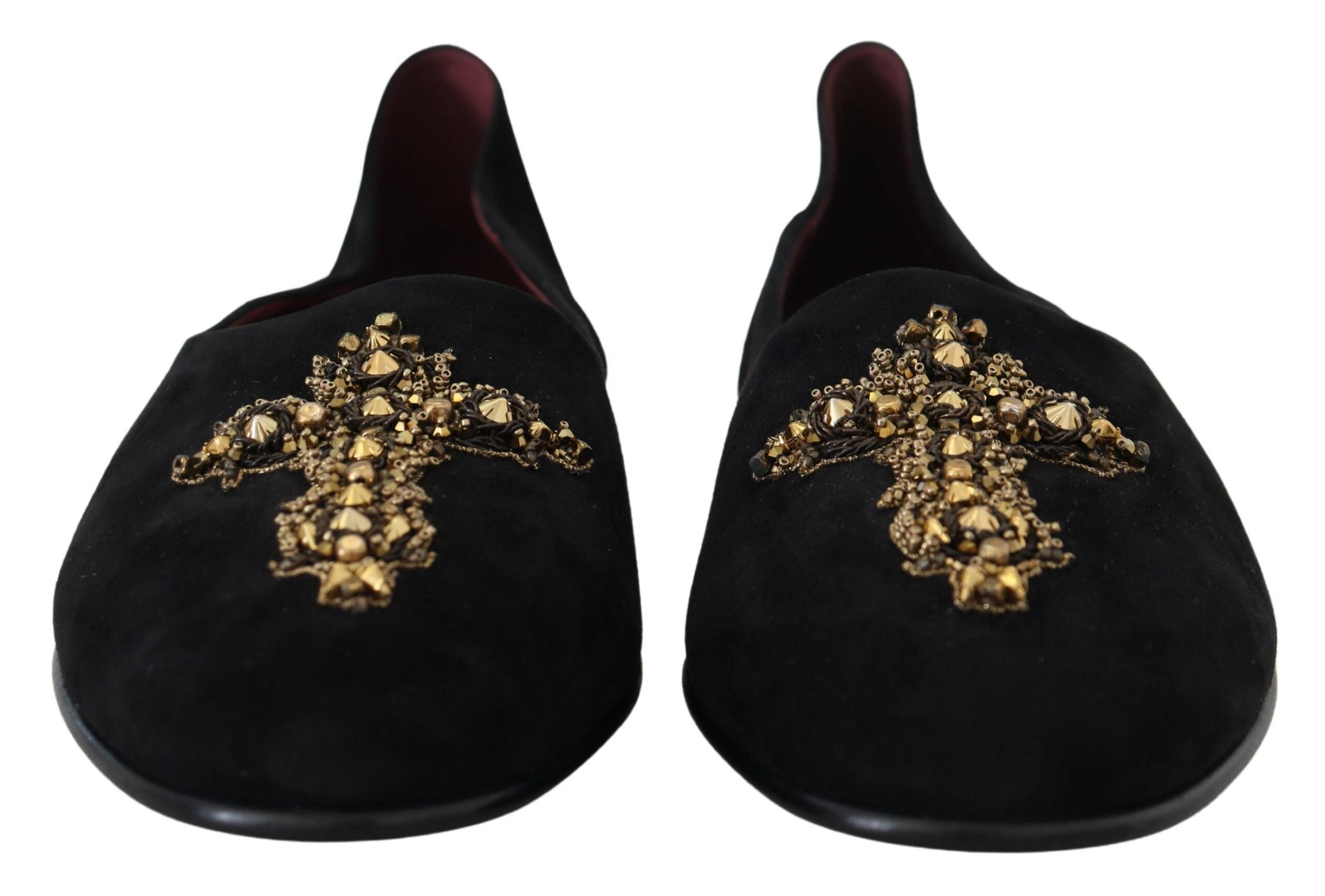 Dolce &amp; Gabbana – Loafer mit Kristall-Pailletten in Schwarz und Gold