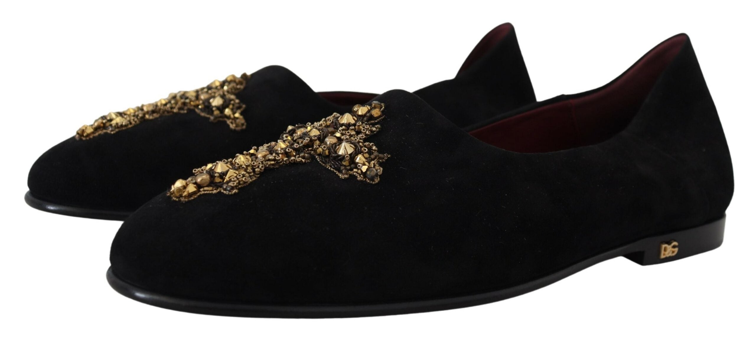 Dolce &amp; Gabbana – Loafer mit Kristall-Pailletten in Schwarz und Gold
