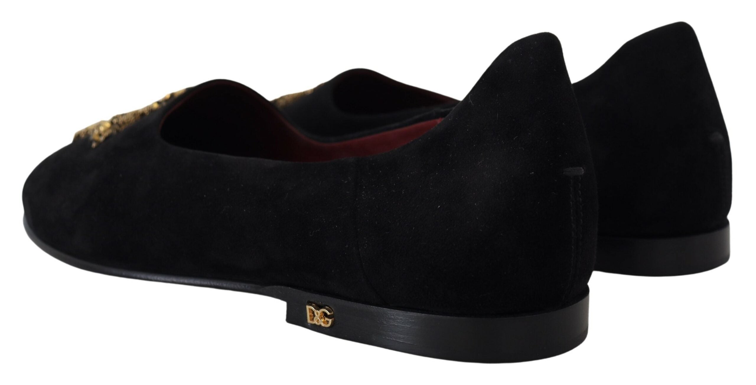 Dolce &amp; Gabbana – Loafer mit Kristall-Pailletten in Schwarz und Gold