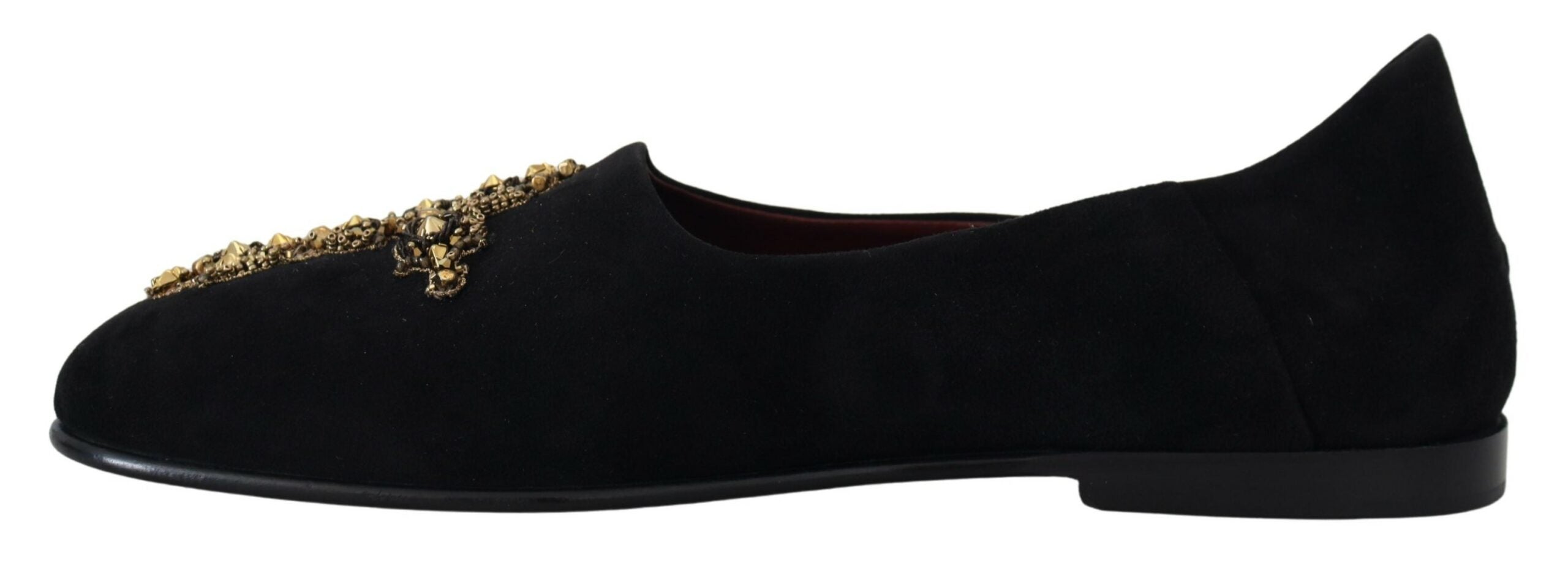 Dolce &amp; Gabbana – Loafer mit Kristall-Pailletten in Schwarz und Gold