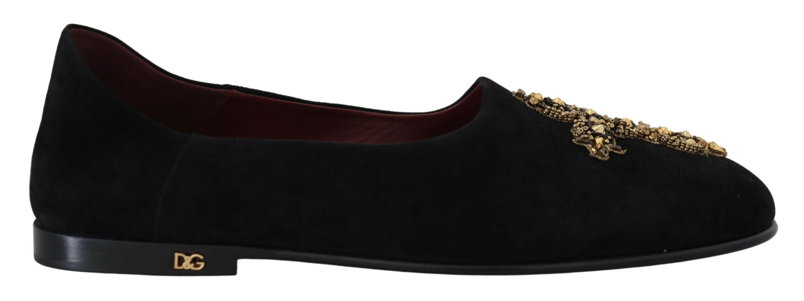 Dolce &amp; Gabbana – Loafer mit Kristall-Pailletten in Schwarz und Gold