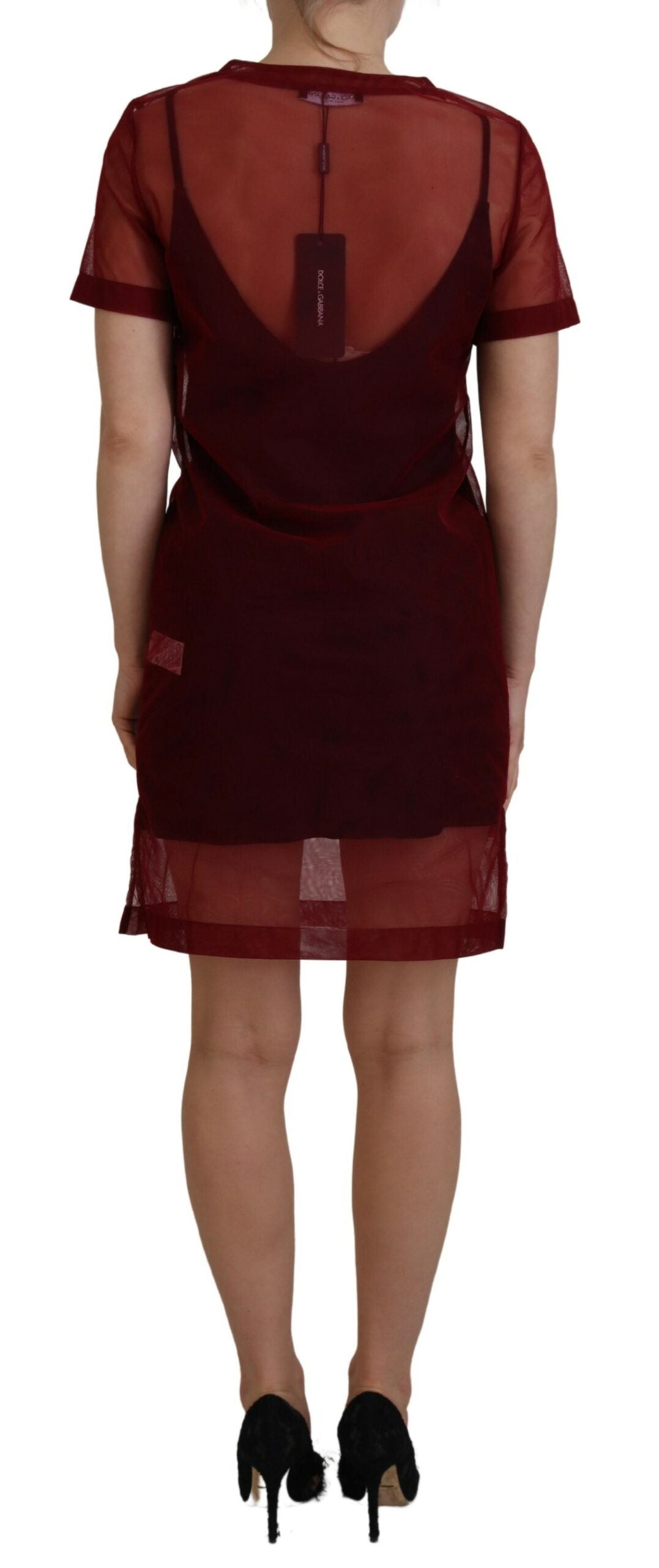 Dolce &amp; Gabbana Kastanienbraunes Mini-Etuikleid – Italienische Eleganz