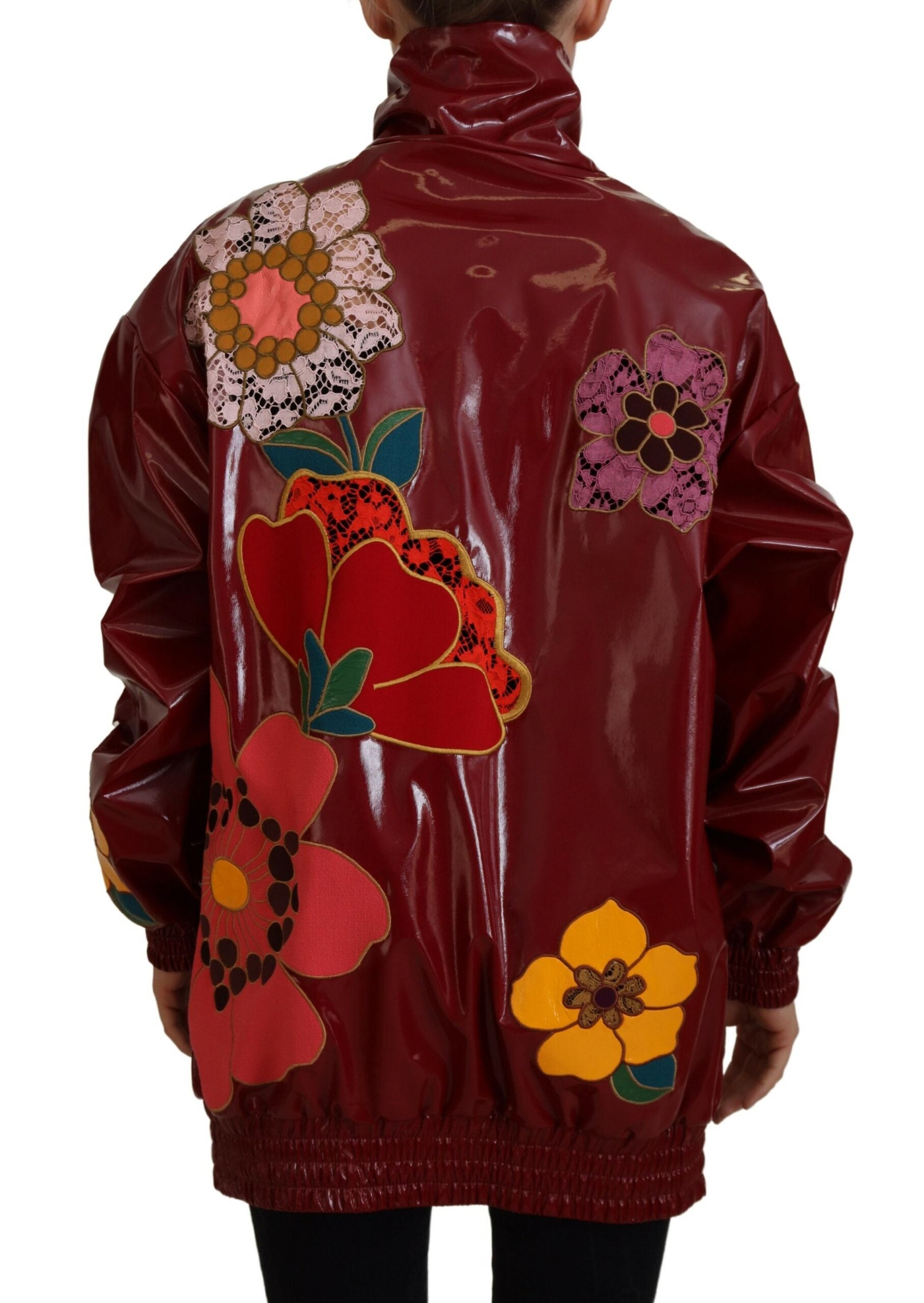 Dolce &amp; Gabbana – Kastanienbraune Luxusjacke mit Blumenmuster