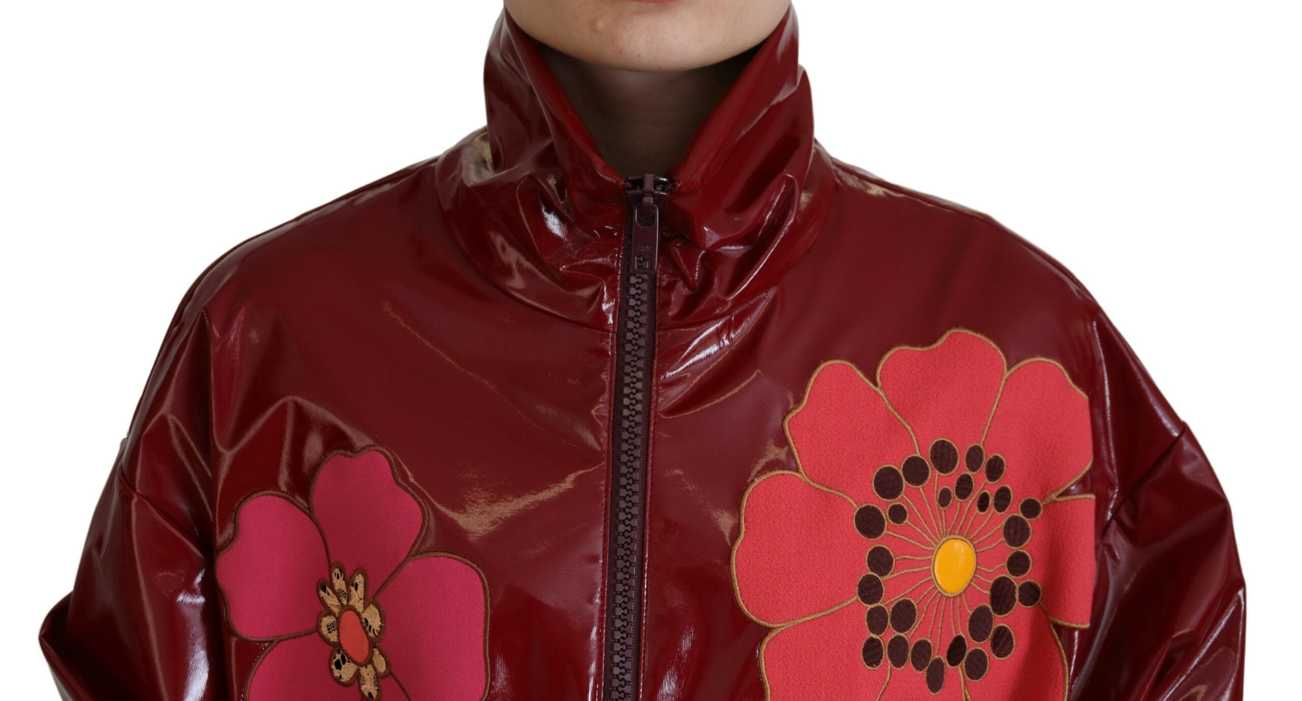 Dolce &amp; Gabbana – Kastanienbraune Luxusjacke mit Blumenmuster