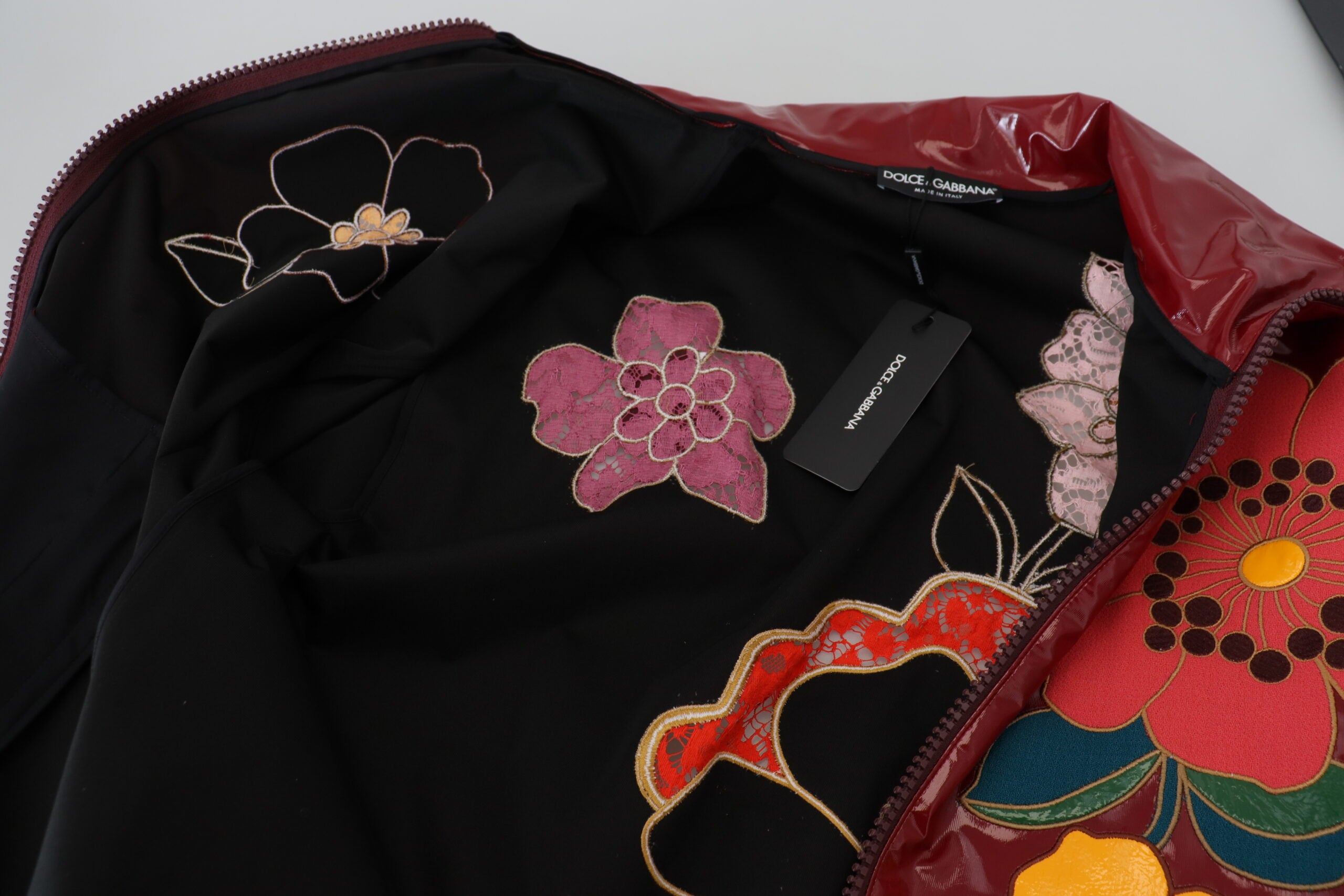 Dolce &amp; Gabbana – Kastanienbraune Luxusjacke mit Blumenmuster