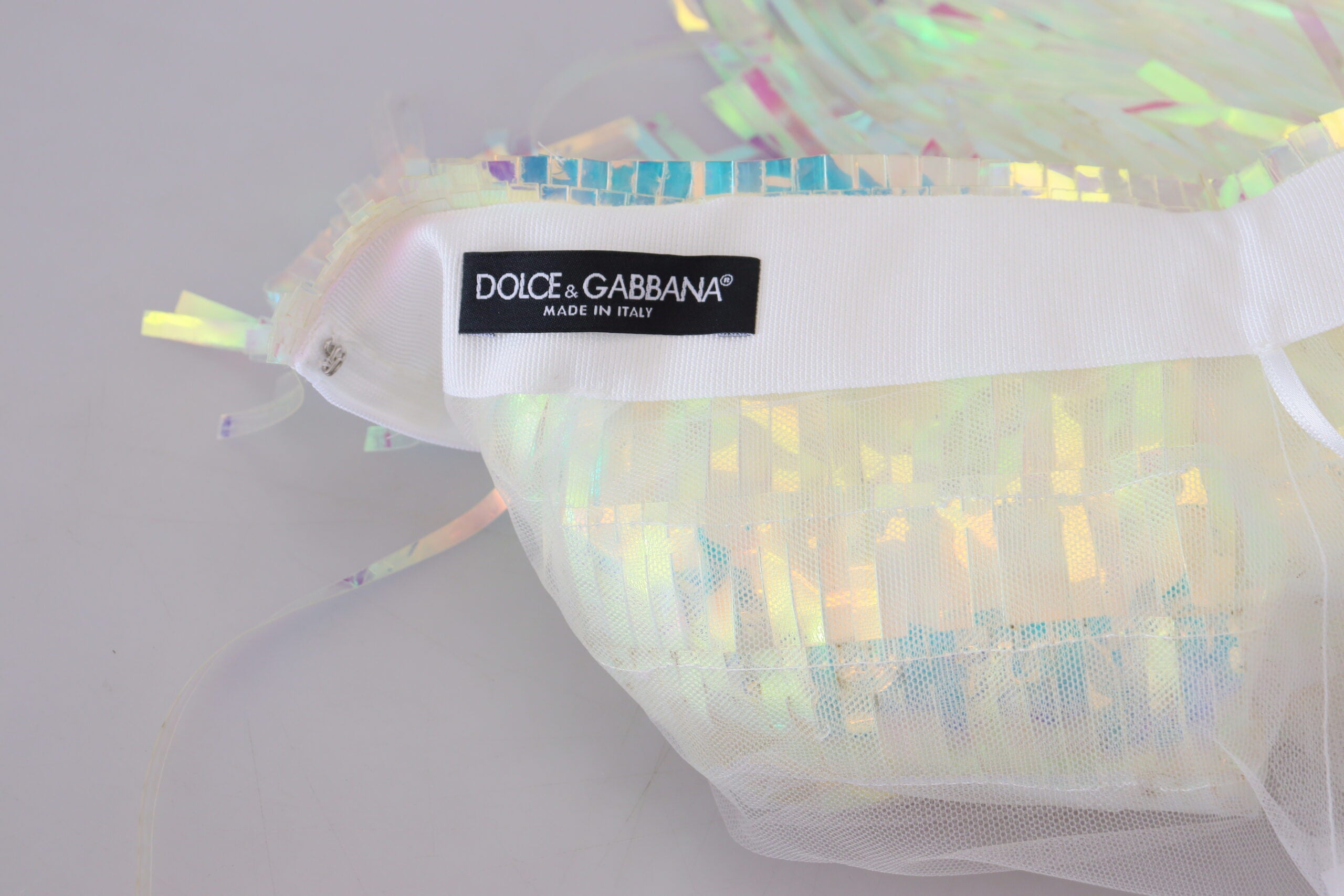 Dolce &amp; Gabbana – Schillernder Minirock mit Fransen und mittlerer Taille