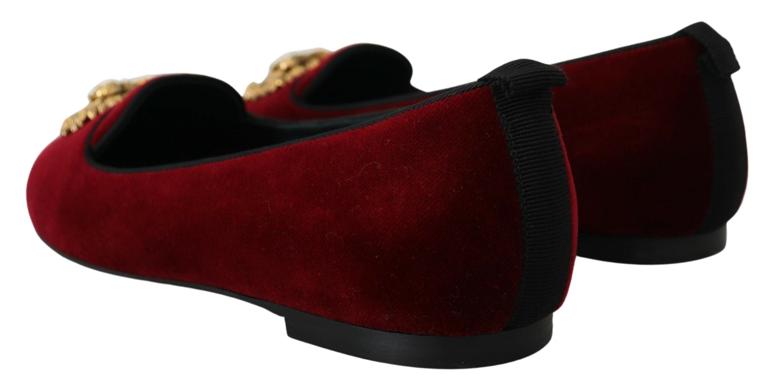 Dolce &amp; Gabbana Bordeauxfarbene Samt-Loafer „Devotion“