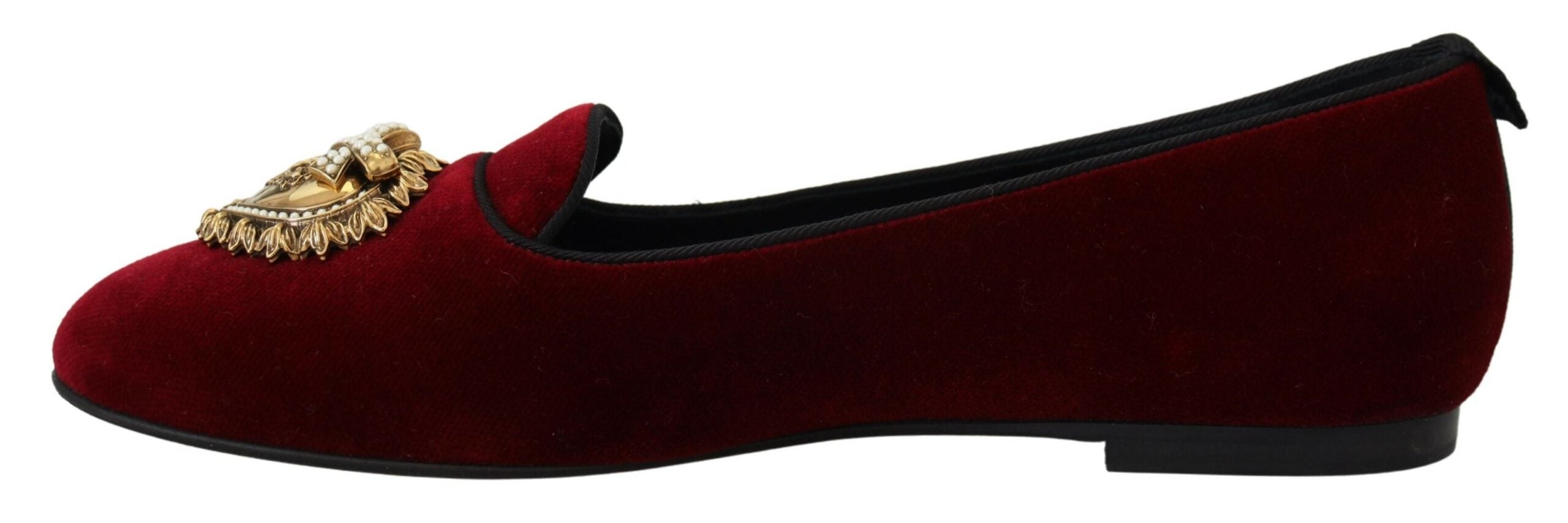 Dolce &amp; Gabbana Bordeauxfarbene Samt-Loafer „Devotion“