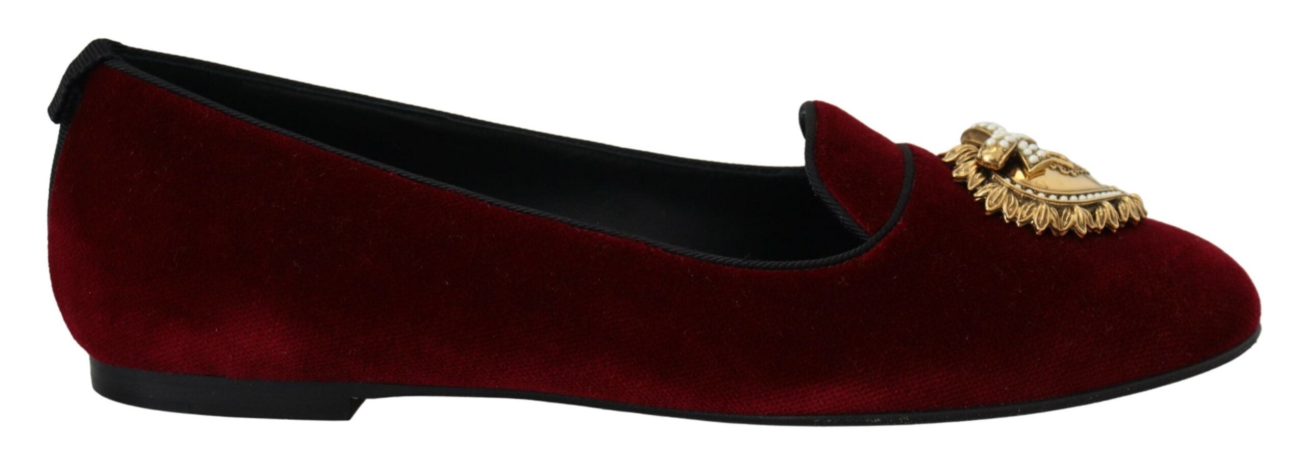 Dolce &amp; Gabbana Bordeauxfarbene Samt-Loafer „Devotion“
