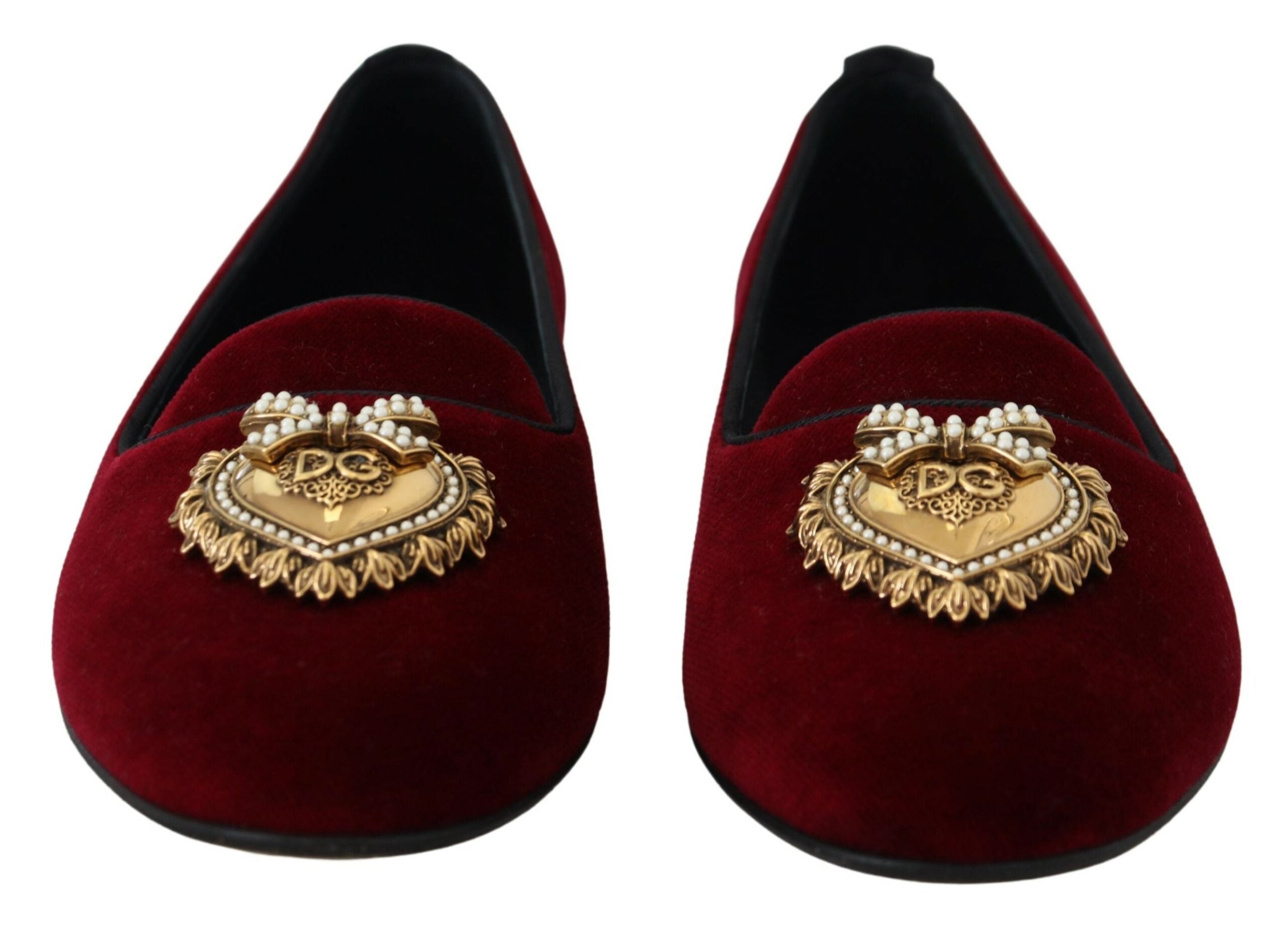Dolce &amp; Gabbana Bordeauxfarbene Samt-Loafer „Devotion“