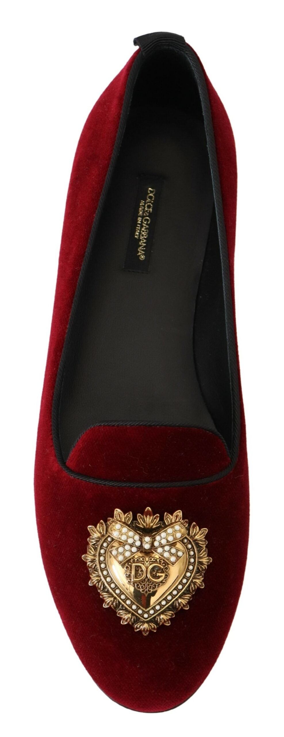Dolce &amp; Gabbana Bordeauxfarbene Samt-Loafer „Devotion“