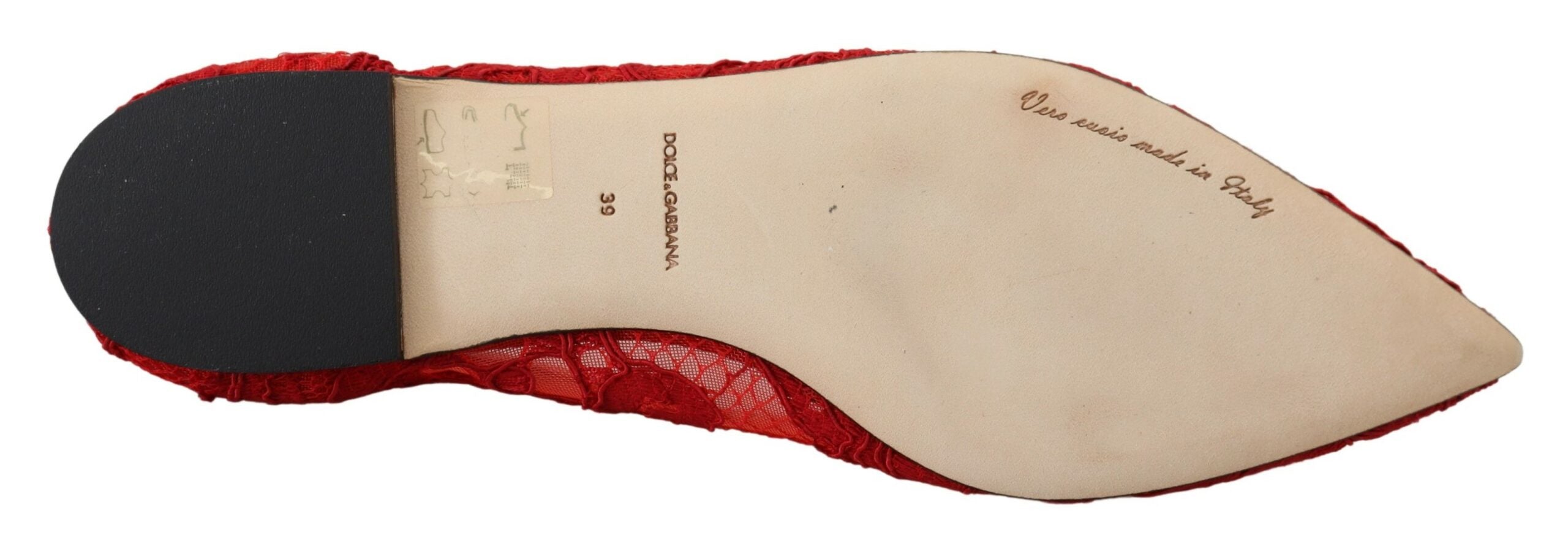 Dolce &amp; Gabbana Rote Ballerinas mit Kristallverzierung