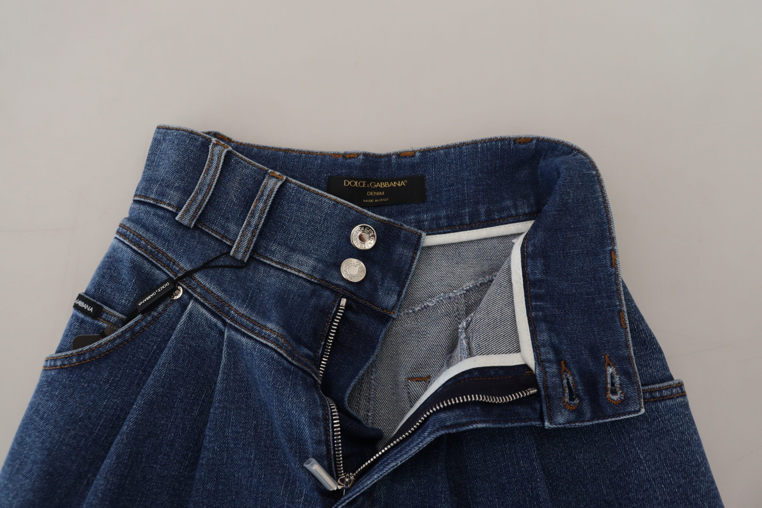 Dolce &amp; Gabbana Elegante Blue Jeans mit hoher Taille