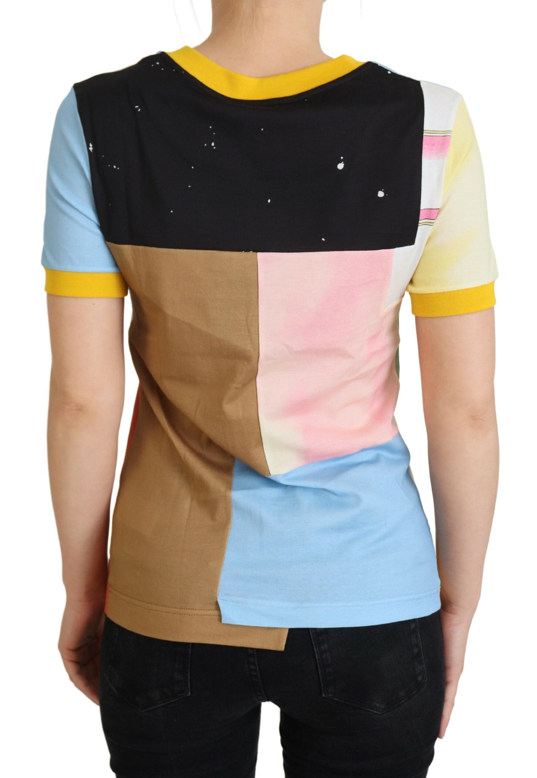 Dolce &amp; Gabbana T-Shirt aus Baumwolle mit Rundhalsausschnitt und Patchwork-Print