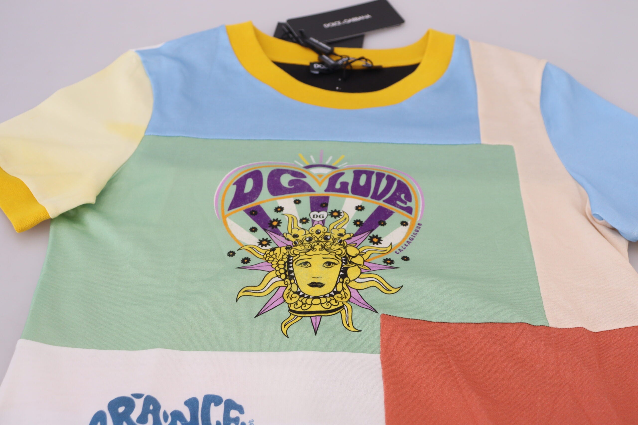 Dolce &amp; Gabbana T-Shirt aus Baumwolle mit Rundhalsausschnitt und Patchwork-Print