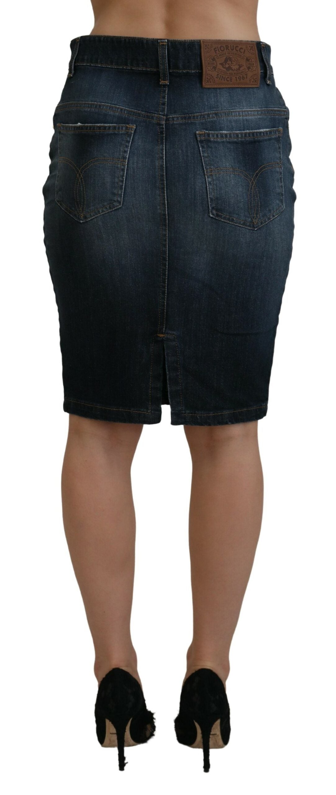Fiorucci Chic Jeansrock mit mittlerer Taille in Dunkelblau