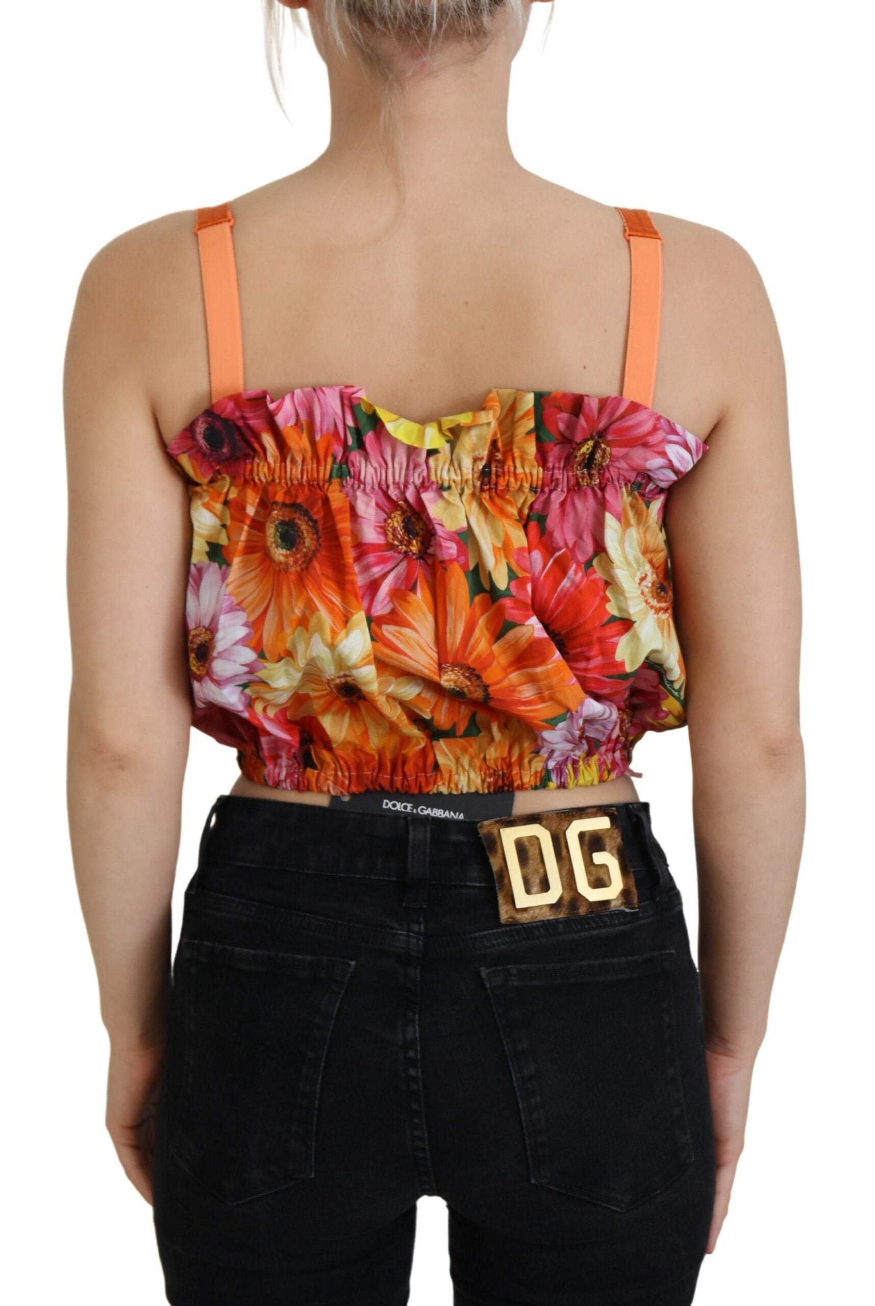 Dolce &amp; Gabbana – Ärmelloses, kurzes Oberteil mit floraler Eleganz