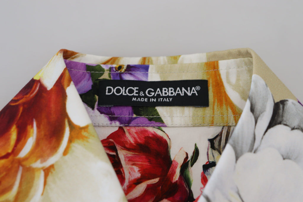 Dolce &amp; Gabbana Elegantes Langarm-Oberteil aus Baumwolle mit Blumenmuster
