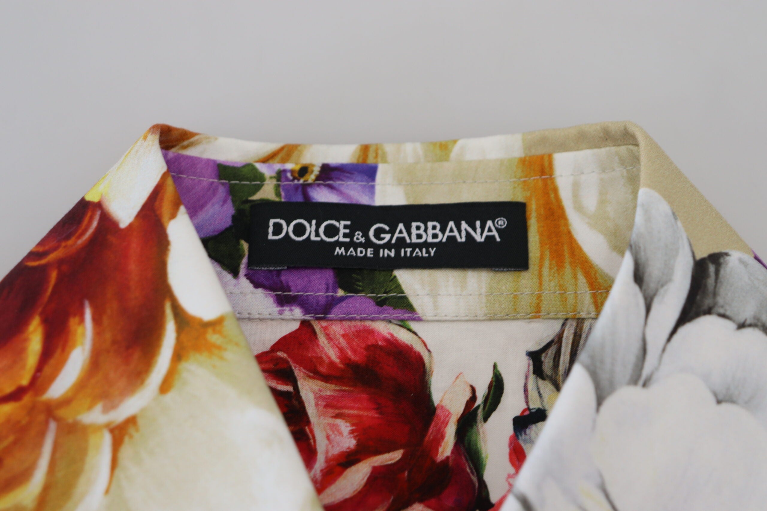 Dolce &amp; Gabbana Elegantes Langarm-Oberteil aus Baumwolle mit Blumenmuster