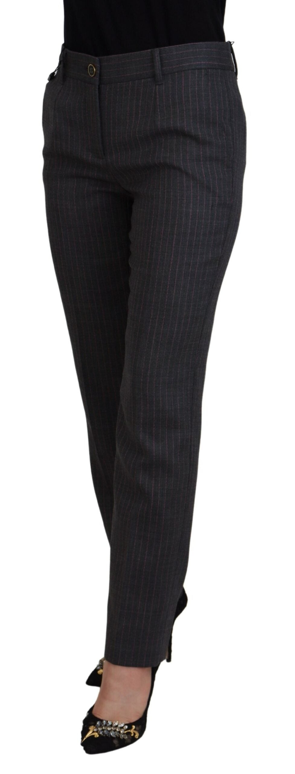 Dolce &amp; Gabbana Elegante grau gestreifte Karottenhose