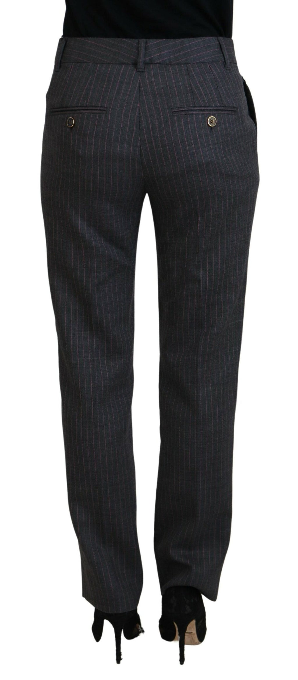 Dolce &amp; Gabbana Elegante grau gestreifte Karottenhose