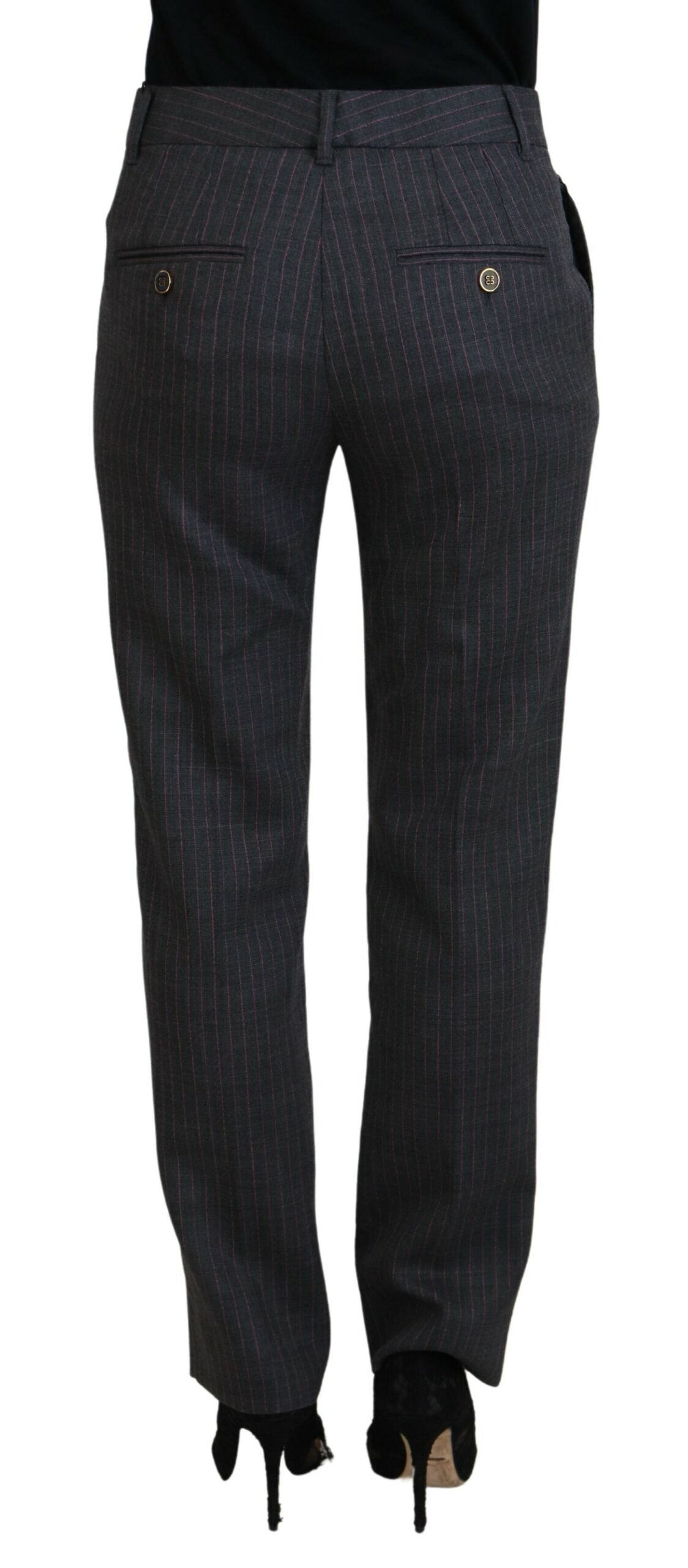 Dolce &amp; Gabbana Elegante grau gestreifte Karottenhose