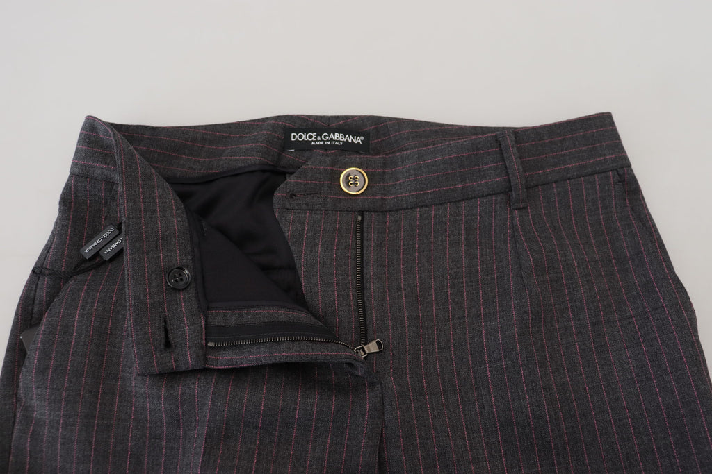 Dolce &amp; Gabbana Elegante grau gestreifte Karottenhose