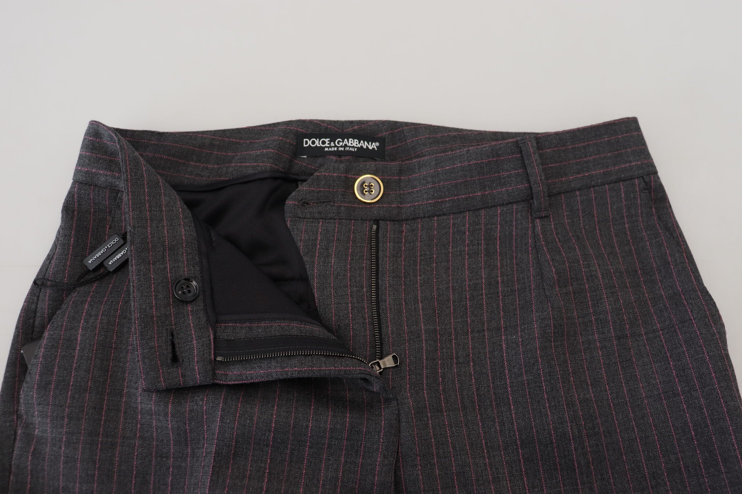 Dolce &amp; Gabbana Elegante grau gestreifte Karottenhose