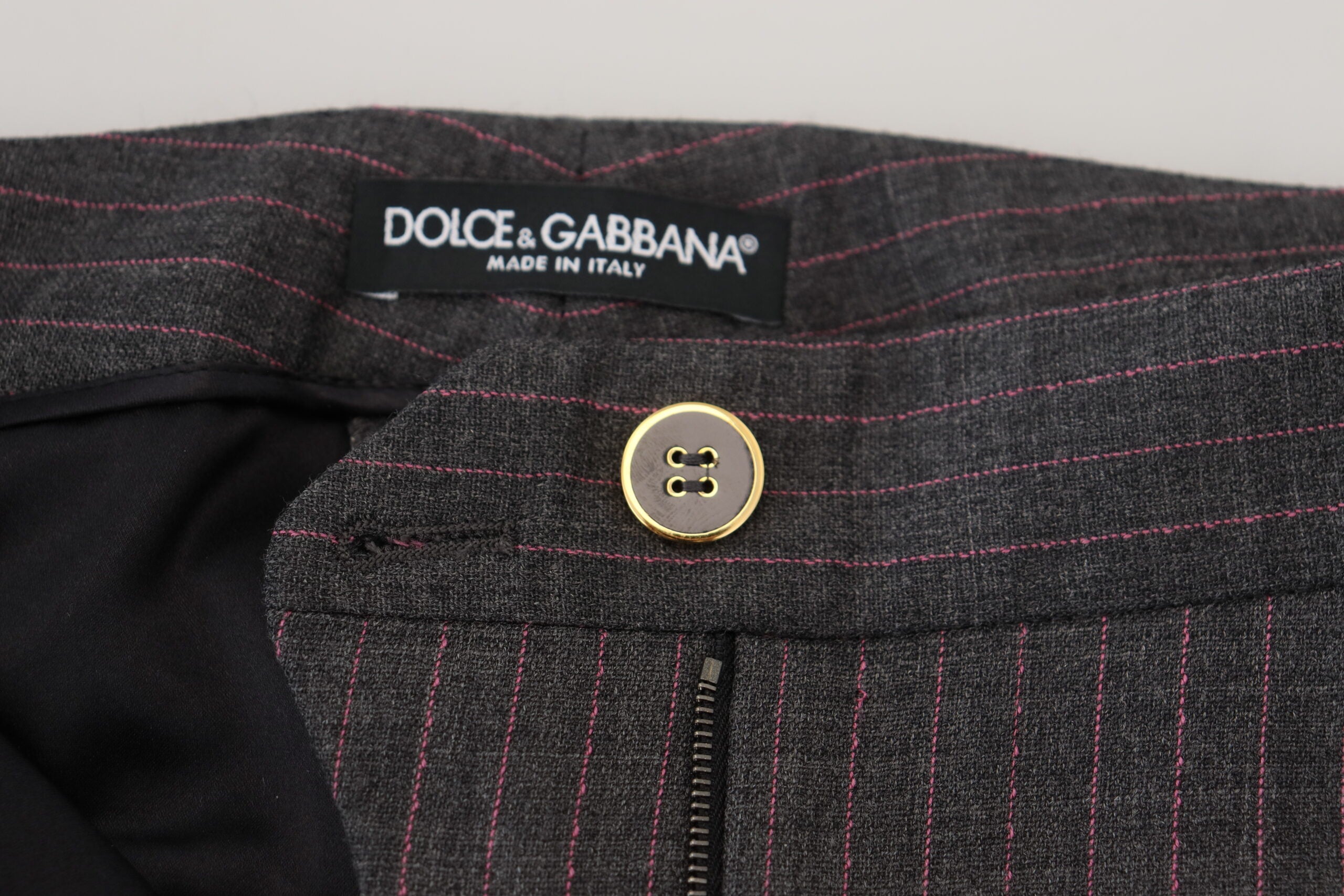 Dolce &amp; Gabbana Elegante grau gestreifte Karottenhose