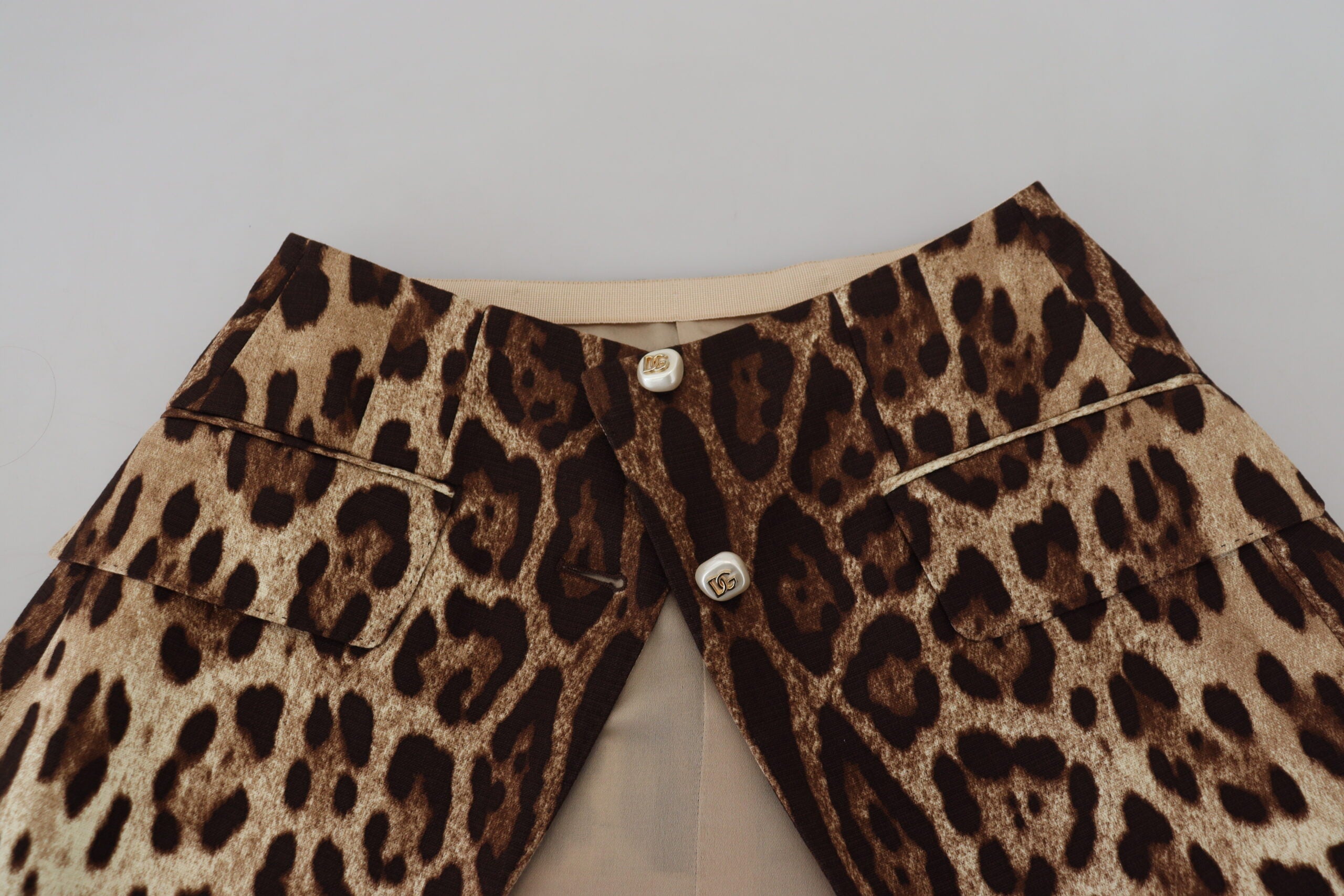 Dolce &amp; Gabbana – Hoch taillierter Minirock mit Leopardenmuster