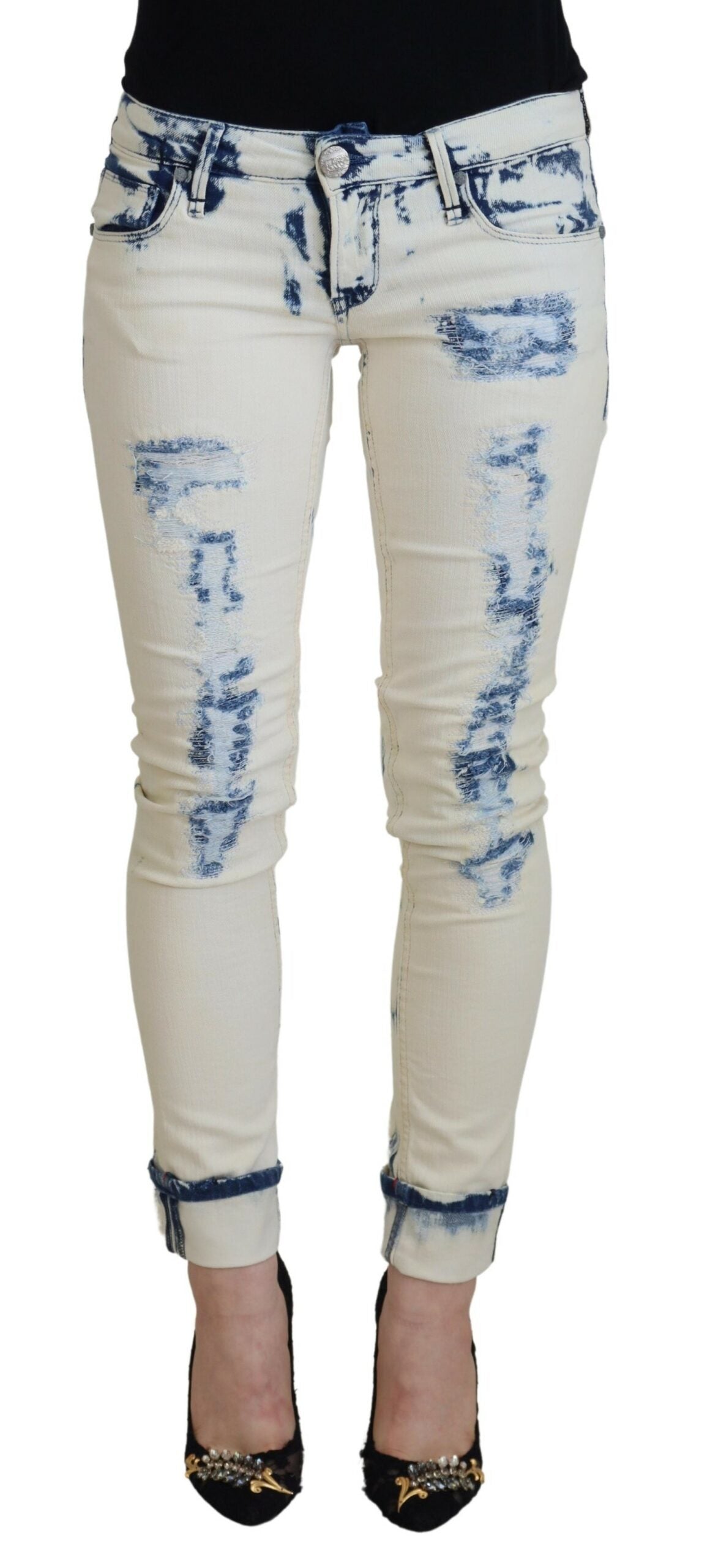 Acht Chic – Zerfetzte Skinny-Jeans mit niedriger Taille